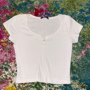 Light pink Brandy Melville John Galt Zelly eyelet t-shirt